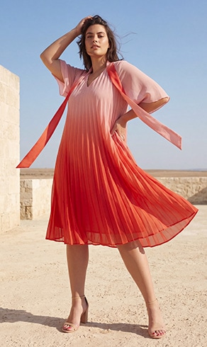 ROSOCO Bluse - Korall Farbverlauf