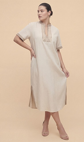 RETRO Leinenkleid