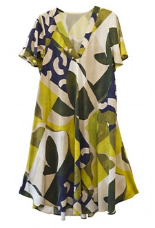 RAVEL — Bedrucktes Kleid Grün Couture