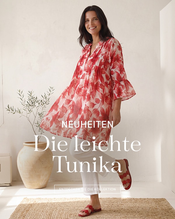 TEKOA — Die leichte Tunika, rotes Blumendesign