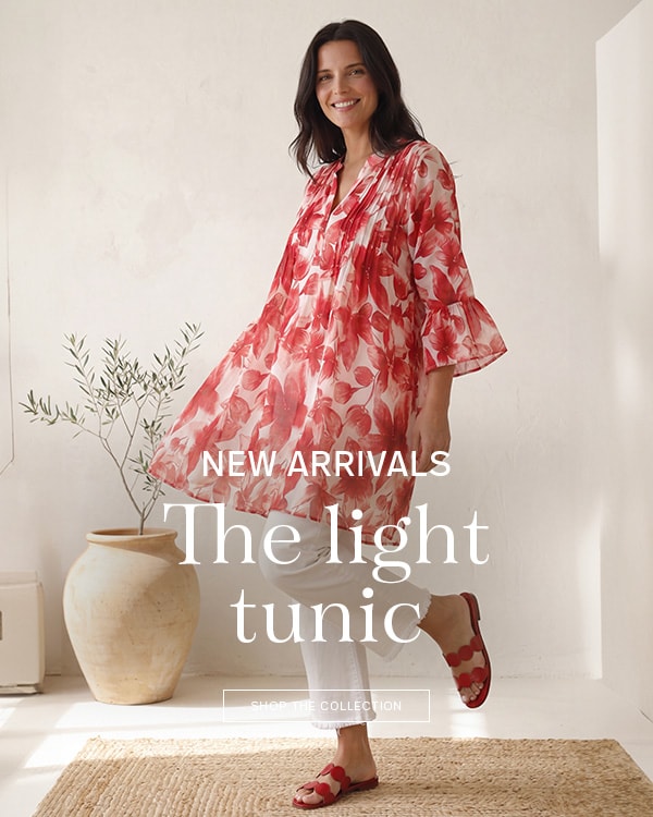 TEKOA — The lightweight tunic, red floral print
