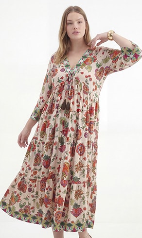 REZA — Long Jardin Bohème floral printed dress, sale — Jean Marc Philippe
