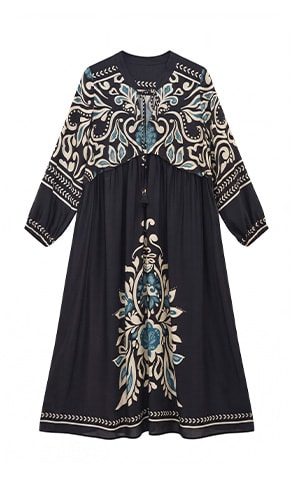 ROMEA — Kleid mit Palais-Turquoise-Print, neue Kollektion — Jean Marc Philippe
