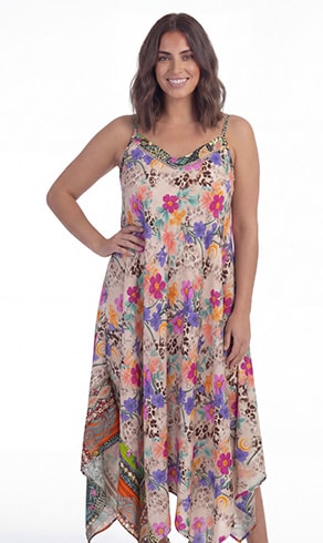 ROBITA — Fließendes Kleid mit Blumendruck Sunshine, Last Chance -40 % — Jean Marc Philippe