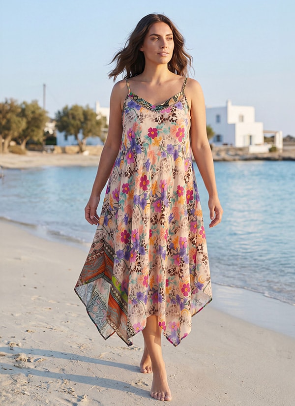 ROBITA — Fließendes Kleid mit Blumendruck Sunshine, Last Chance -40 % — Jean Marc Philippe