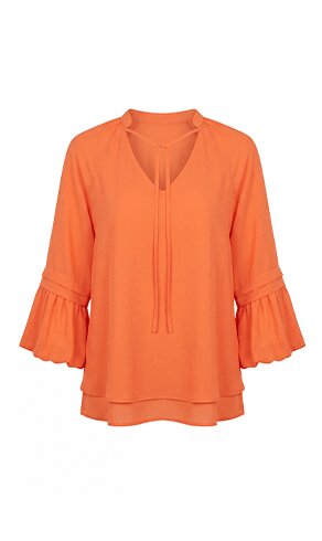 CRISLA — Fließende Bluse Orange, Neue Kollektion — Jean Marc Philippe