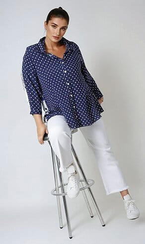 CIPON — Navy polka-dot tunic — Last Chance — Jean Marc Philippe