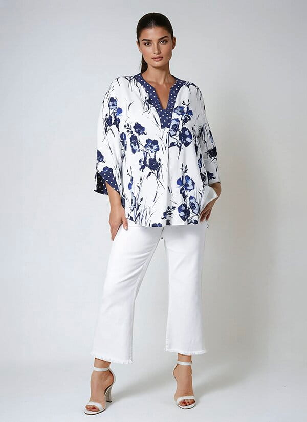 TICANA — Flower Dot print tunic — Last Chance — Jean Marc Philippe