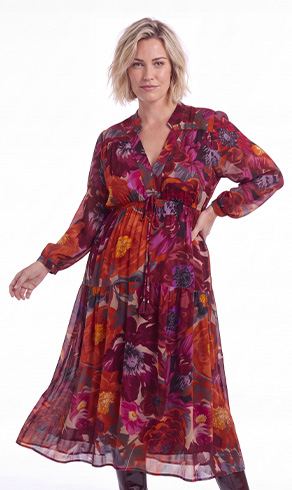 RORY — Printed voile midi dress, New Collection — Jean Marc Philippe