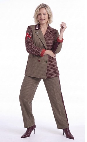 VITORA — Neu interpretierter Tailoring-Blazer mit Karo-Patchwork und Streifen, Neue Kollektion — Jean Marc Philippe
